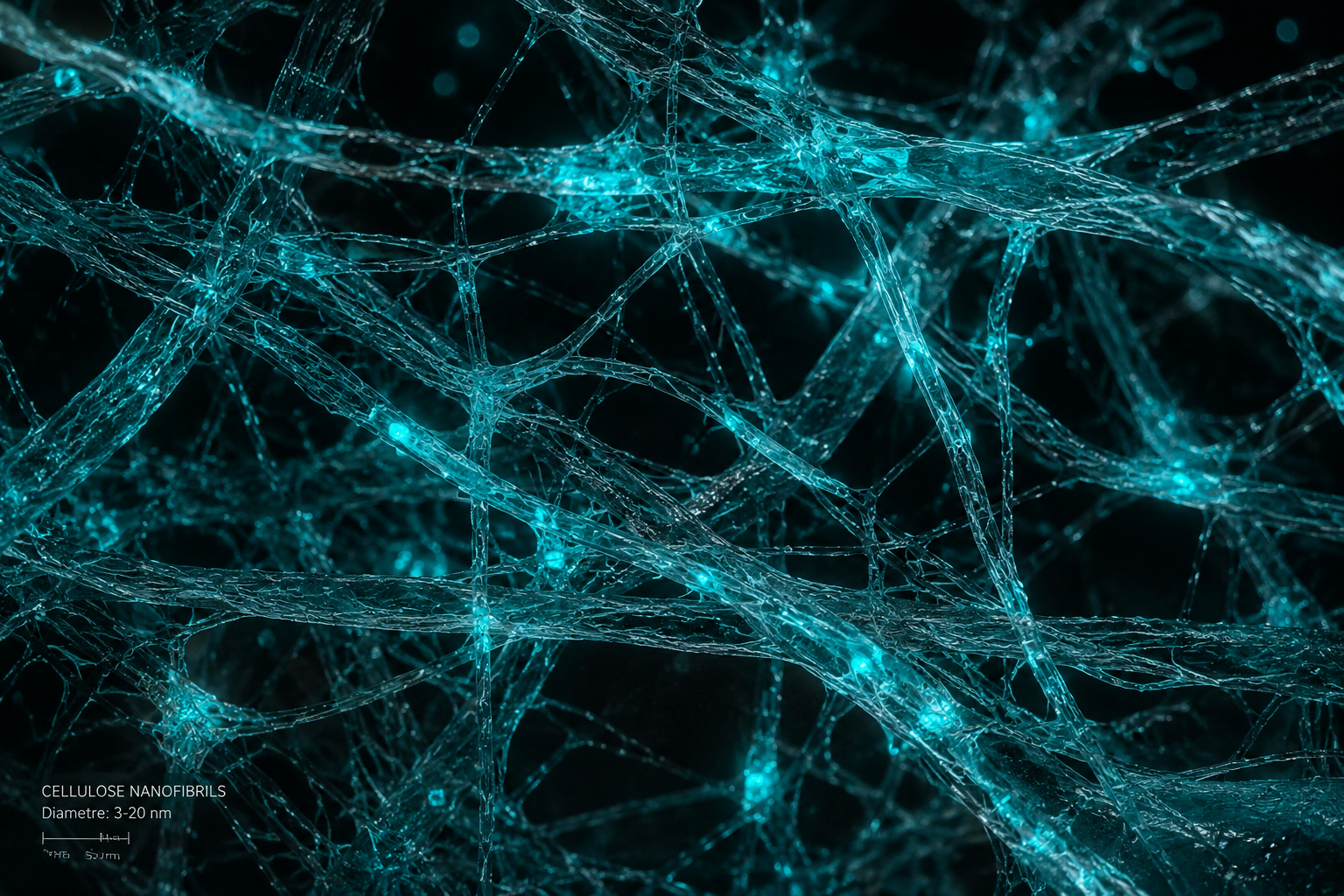 Cellulose nanofibrils under microscopy